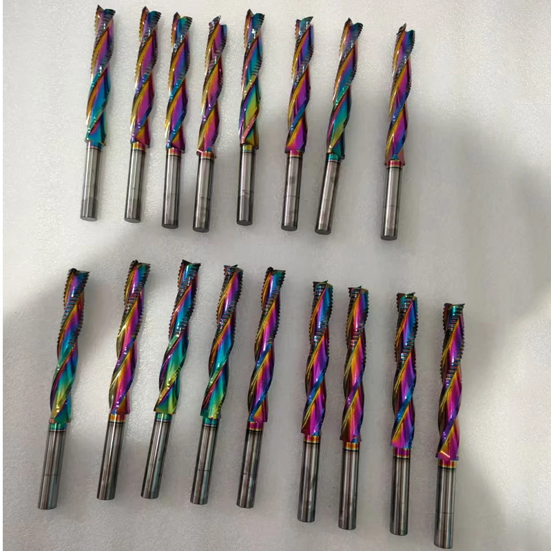 

LIVTER DLC Colorful Coated 1/4 3.175 Shank Single One Flute Spiral Carbide End Mill For Acrylic PS PP PVC Wood and Aluminum