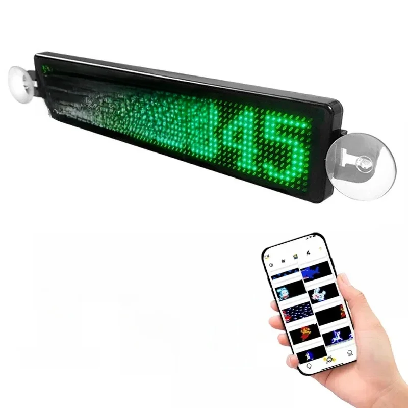 Programowalny ekran LED do samochodu, tablica reklamowa LED z USB 5V, wyświetlacz LED do pojazdu z ruchomymi napisami, ekran LED do samochodu z Bluetooth. — zdjęcie produktu 6