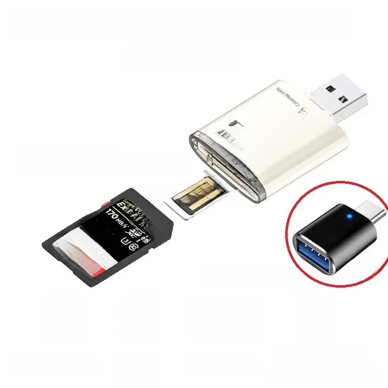 Czytnik kart pamięci USB3.0 NM 2 w 1 Nano i czytnik kart SD Przenośny adapter kart pamięci USB NM do laptopa Huawei Honor — zdjęcie produktu 7