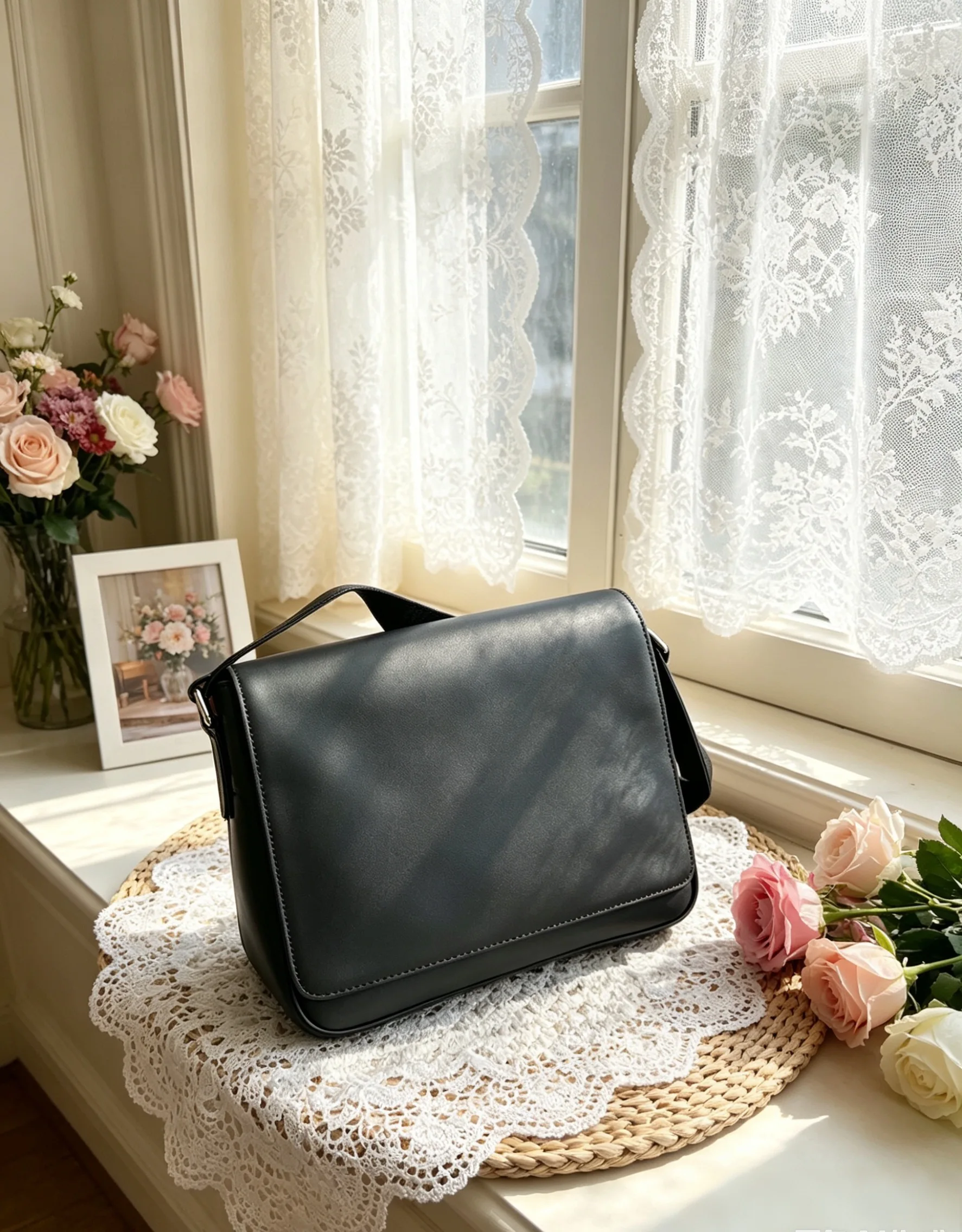 

All Match PU Leather Crossbody Bag Daily Outdoor Bag 25-22-7cm