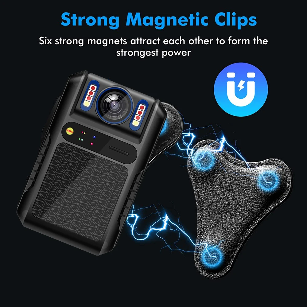 Yingshiwei SC-2 Dustproof Leather Bodycam Police Magnetic Snap Back Clip Law Enforcement Device Wearable Mini Magnetic Back Clip