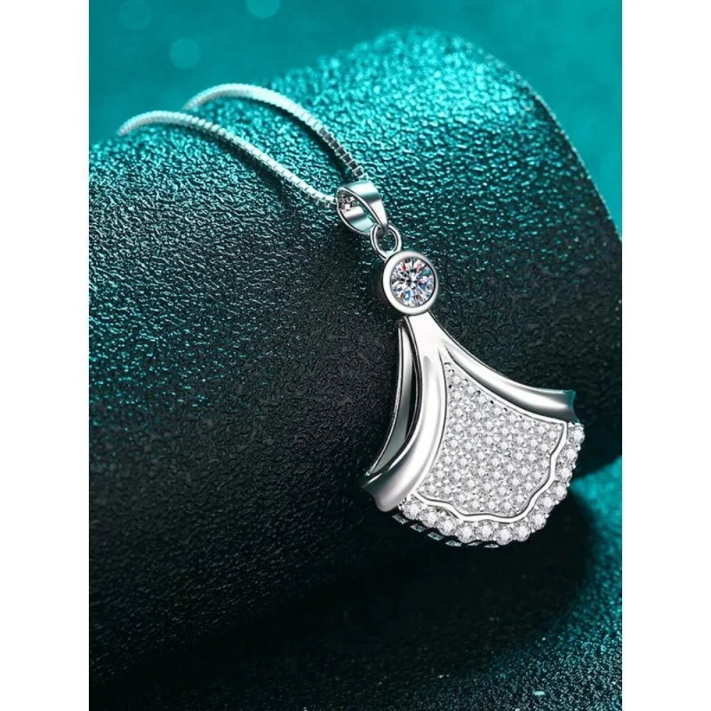 Официальный магазин MoisaLuxe GRA Moissanite Plata, стерлинговое серебро 925, маленькая юбка, кулон, ожерелье для женщин, цепочка на ключицы, ювелирные изделия