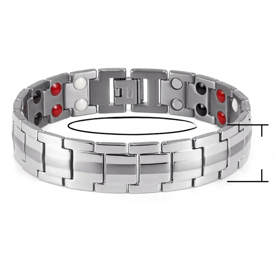 Rainso Health Care Edelstahl Armband mit magnetischen Herren Armband Wikinger 4 in1 Elemente