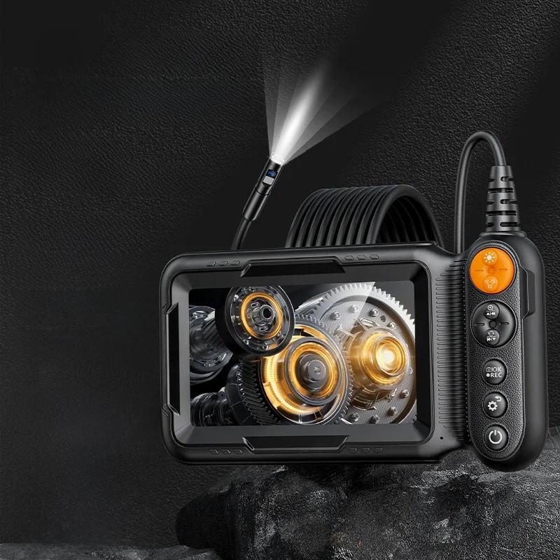 Industrial Endoscope Camera 5 ''IPS Large Screen 1080P 8.5mm Automotive Endoscopy Camera Rigid Cable for Pipe Car Engine 2000mAh