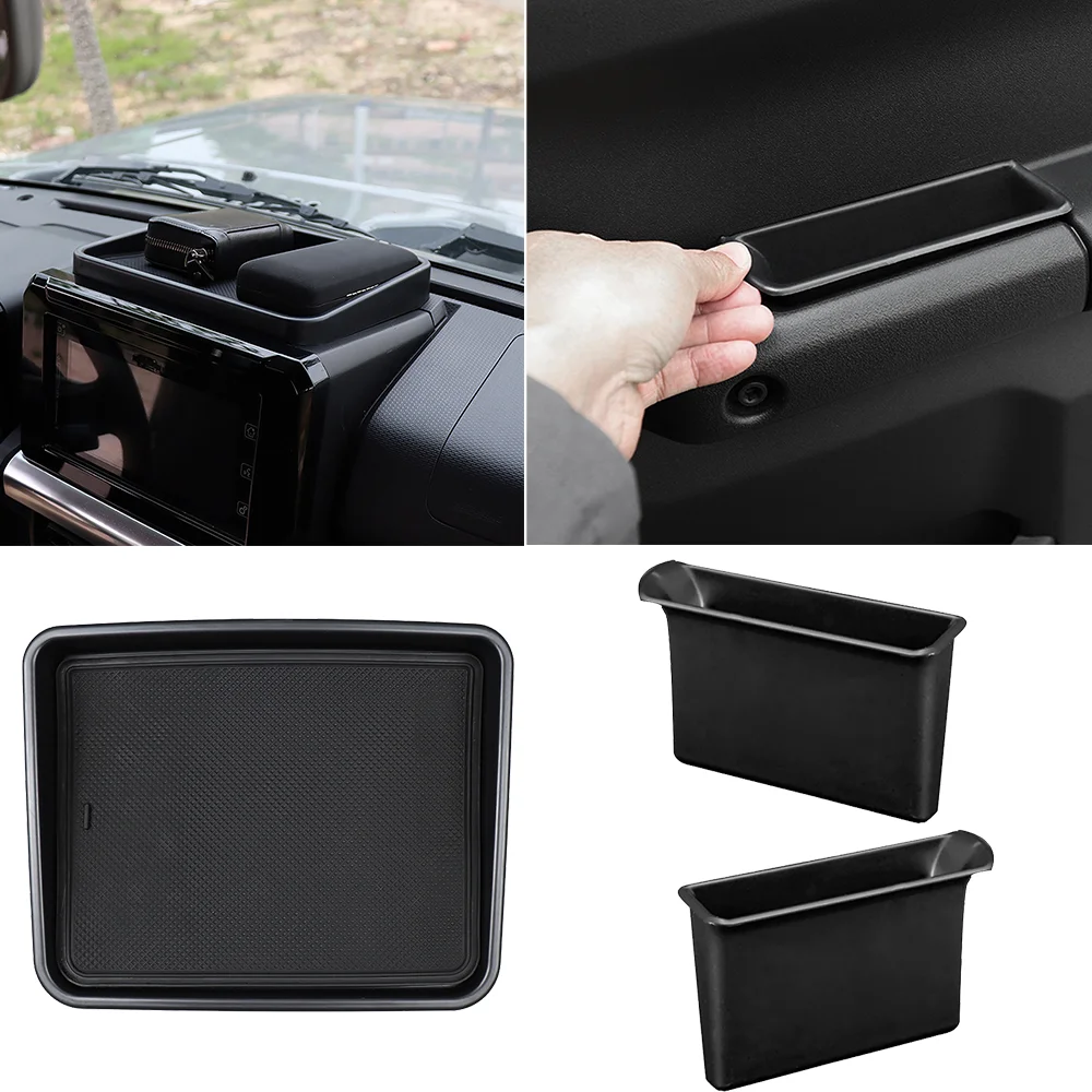 

3PCS Car Dashboard Storage Box Door Inner Armrest Organizer Tray for Suzuki Jimny JB64 JB74 2019-2023 Stowing Tidying Accessory