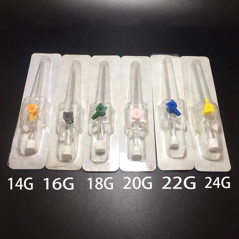 20pcs/lot Disposable IV Catheter 14g 16g 18g 20g 22g 24g IV Cannula with Injection Port Pet animal indwelling Needles