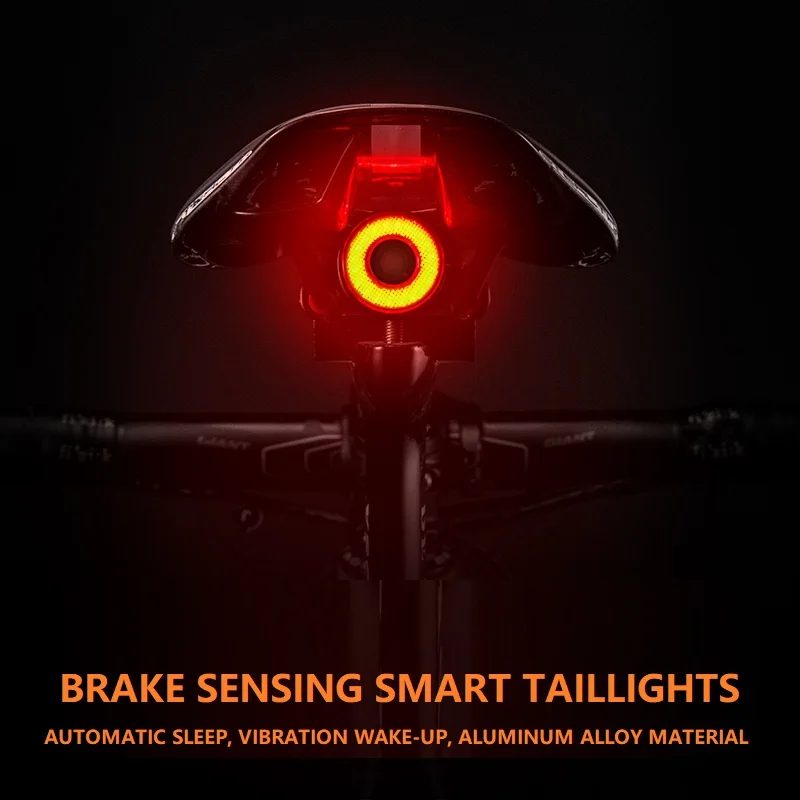 

Bicycle Smart Auto Brake Sensing Light IPx6 Waterproof LED Charging Cycling Taillight Bike Rear Light Accessories Q5