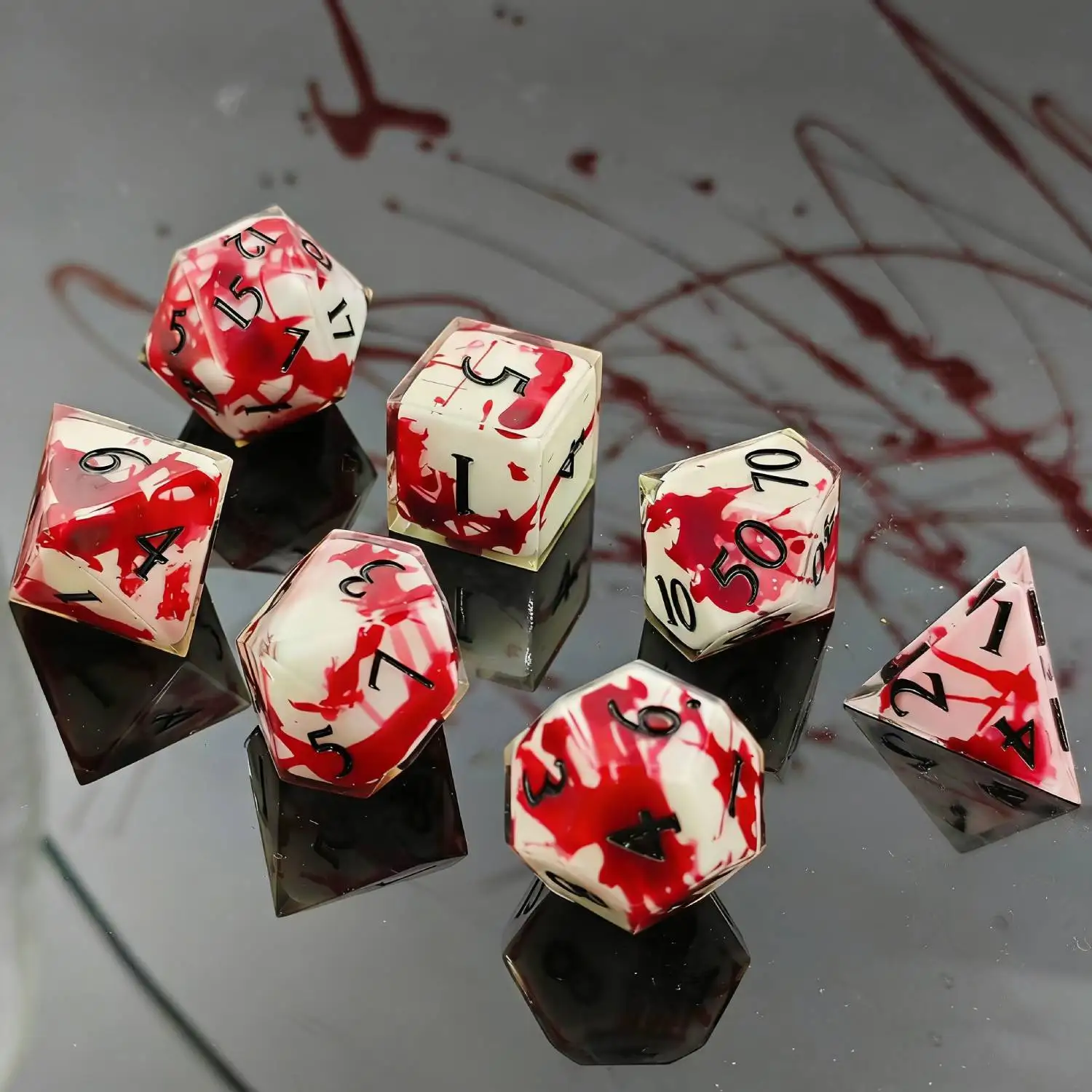 Blood Dices set Resin Cube RPG D&D Dice D6 for DND gifts Resin Dice red sharp edge resin dice for Dungeons and Dragons TRPG Dice