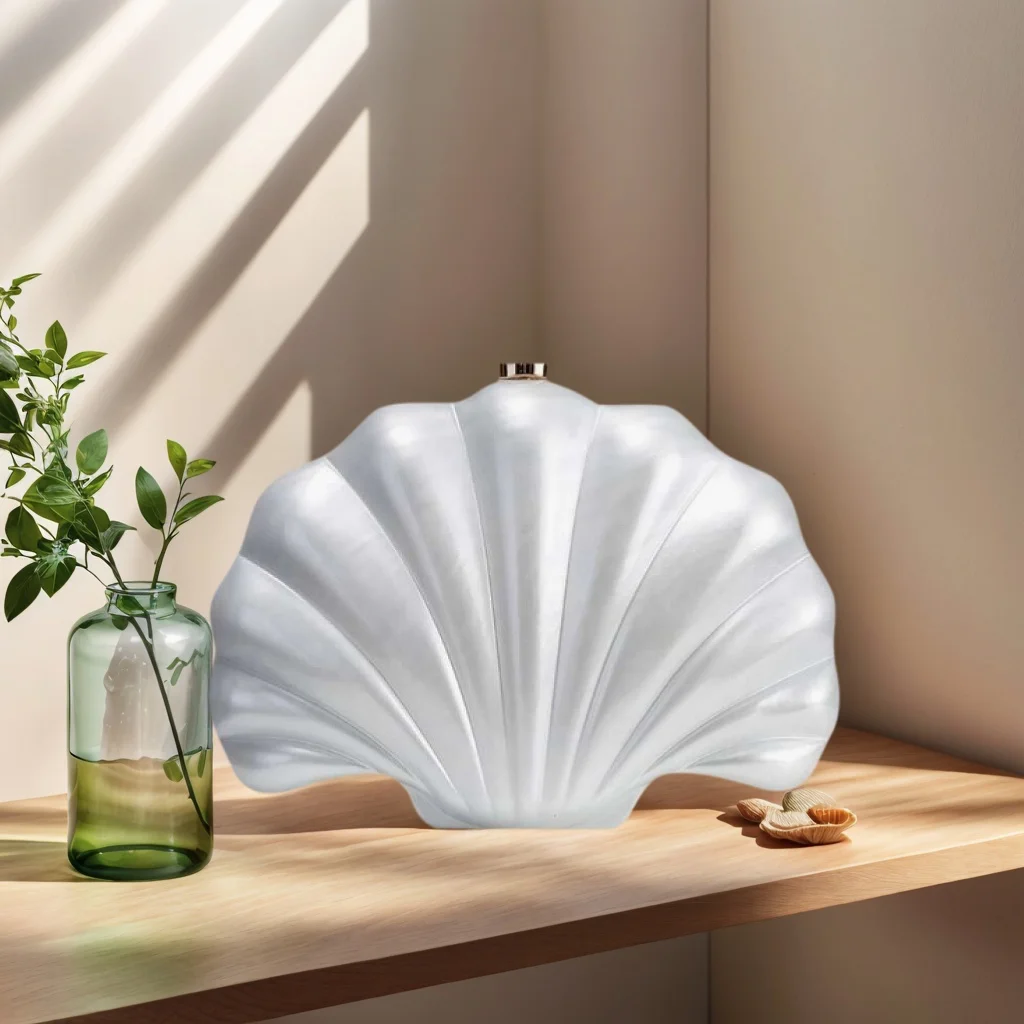 

Elegant Women Shell Acrylic Clutch Bag Unique Pearl Crossbody Purse Wedding Handbag for Prom Dating Party