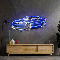 Sports Car Neon Sign UV Print Blue Sport Car Neon Game Room/Boy Room Decor Racing Car Bar Club Wall Decor Gift for Him