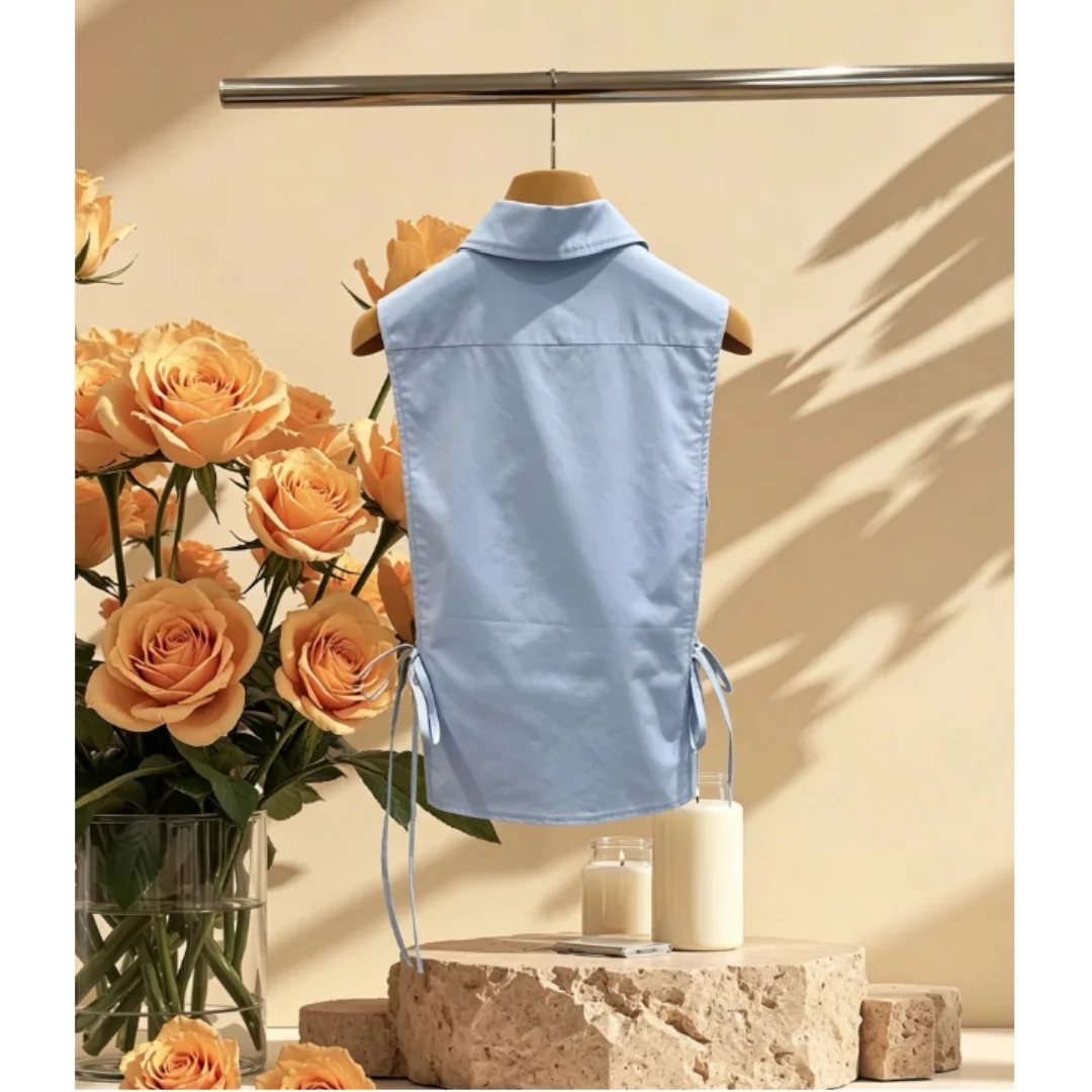 

Summer New Style Women's Letter-stitched Sleeveless Strap Blouse