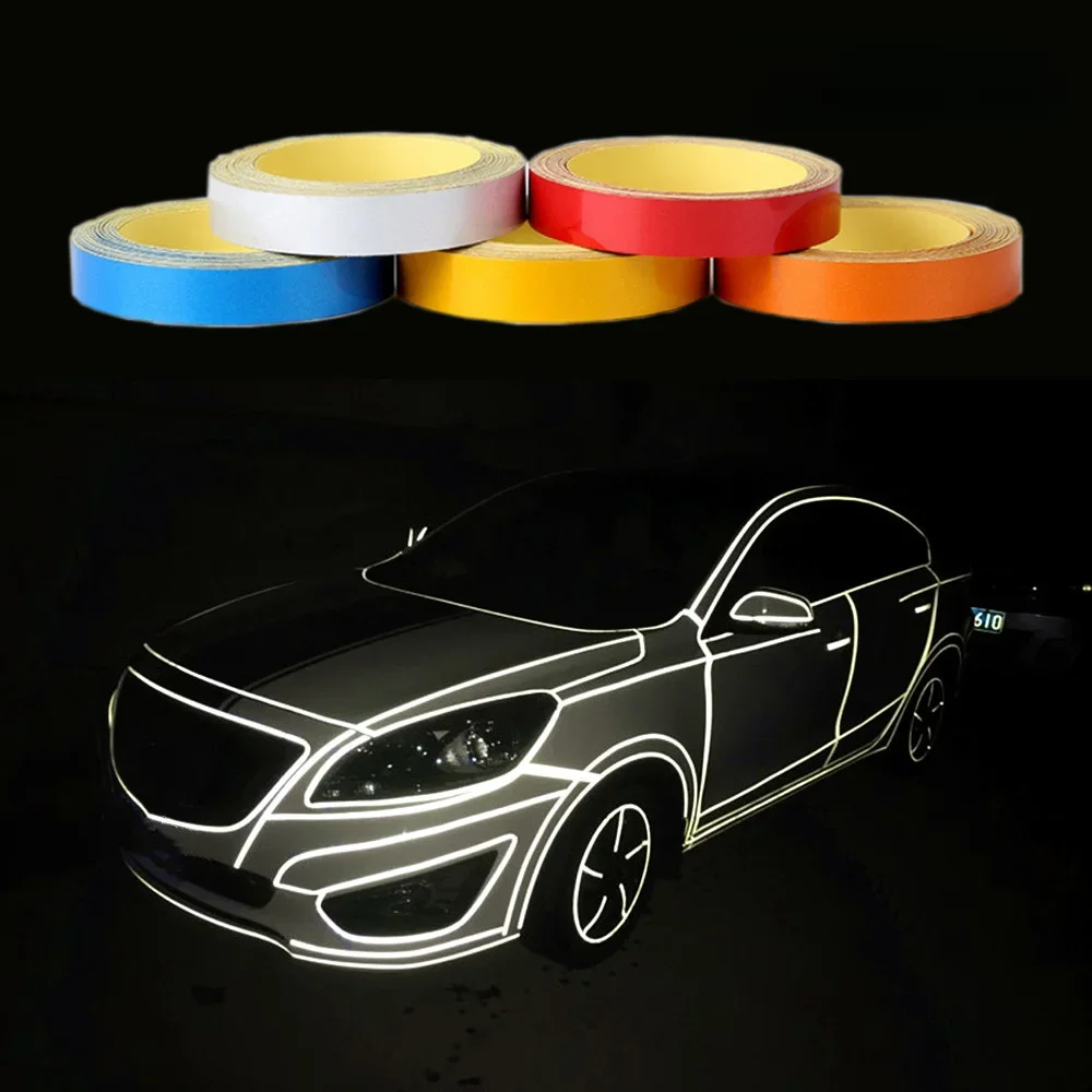 AliExpress Car Reflective Stickers Motorcycle Bicycle Reflector Safety Warning Rim Decal Tape Car Accessories 5 Colors Car Decoration