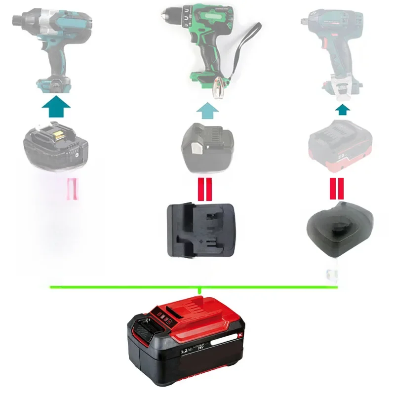 EHB18MTL EHB18HTL EHB18MBL Adapter Konverter Für Einhell Li-Ion Akku Für Hitachi Hikoki Für Makita Für Metabo Lithium-Werkzeug
