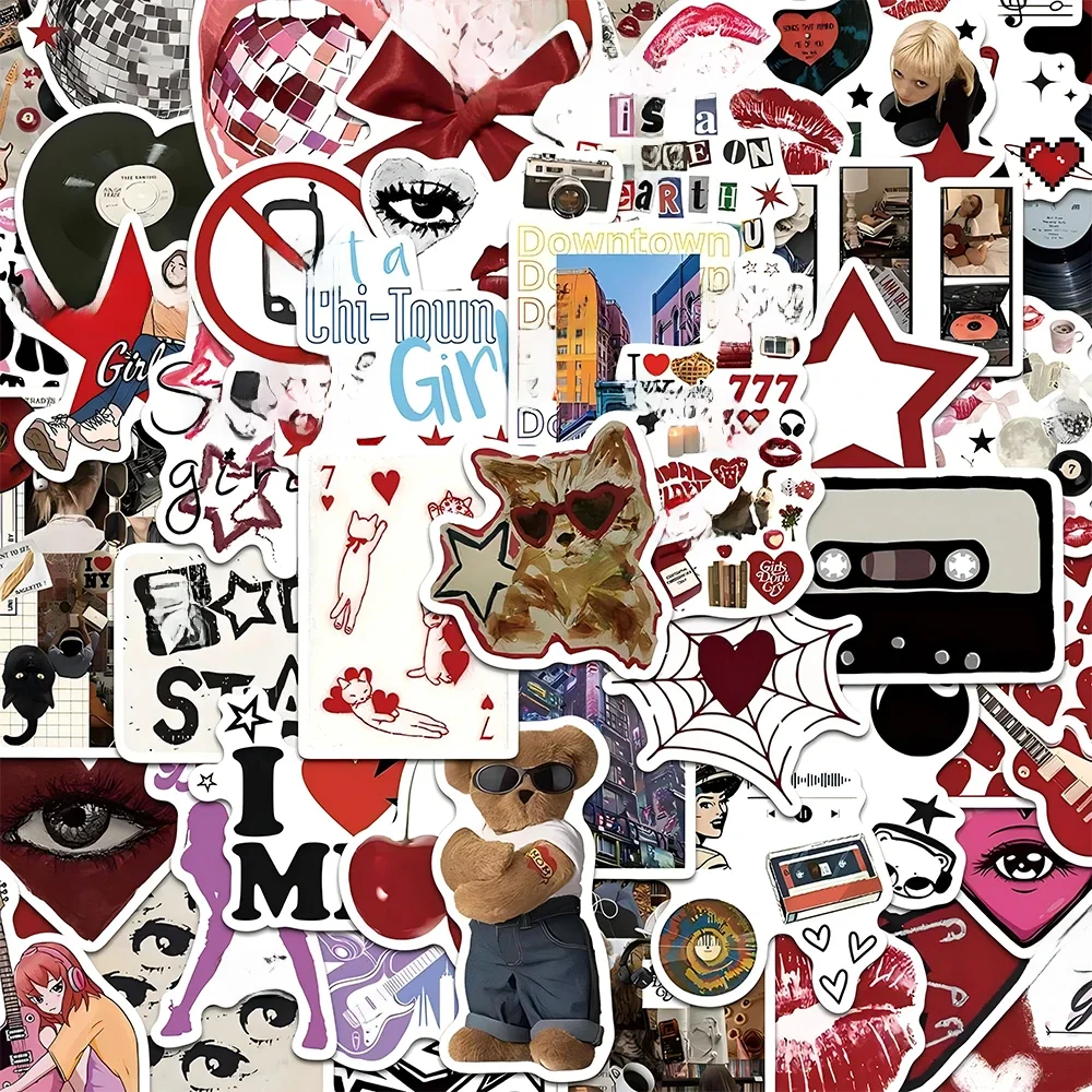 10/30/50pcs Cool Downtown Y2K Filles Autocollants Tendance Dessin Animé Autocollants Décoration DIY Planche À Roulettes Ordinateur Portable Téléphone Vélo Graffiti Enfants Jouets