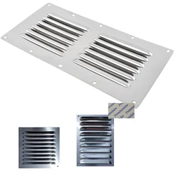 2Pcs Rectangular Square Aluminum Stainless Steel Exhaust Vent Rainproof Grille Cover Soffit Outdoor Equipmment