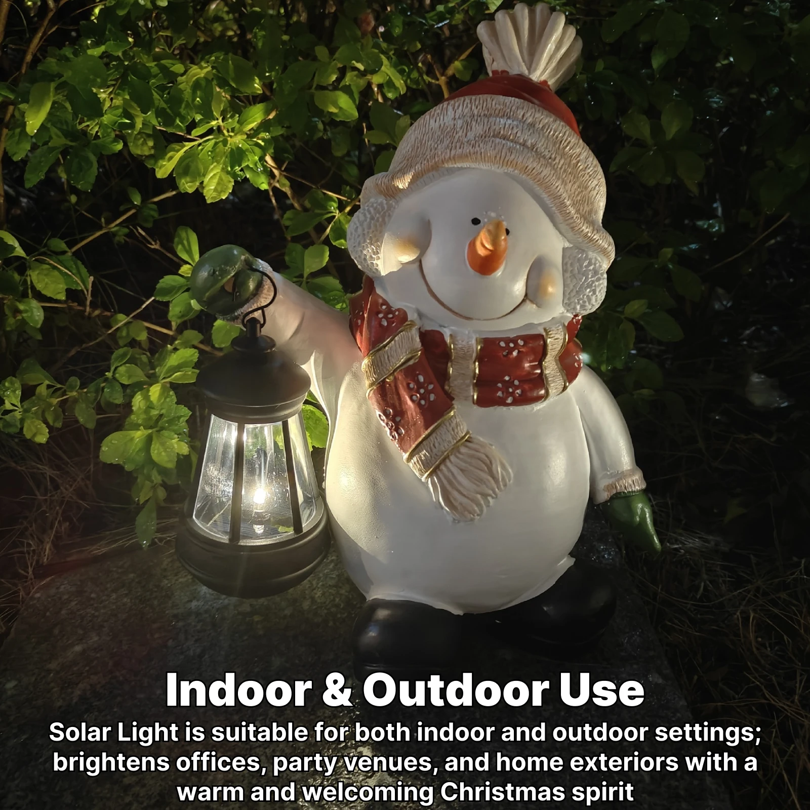 

Статуя фонаря снеговика на солнечной энергии, садовая статуя, Рождественская статуя фонаря снеговика, Рождественская флейта, креативное украшение