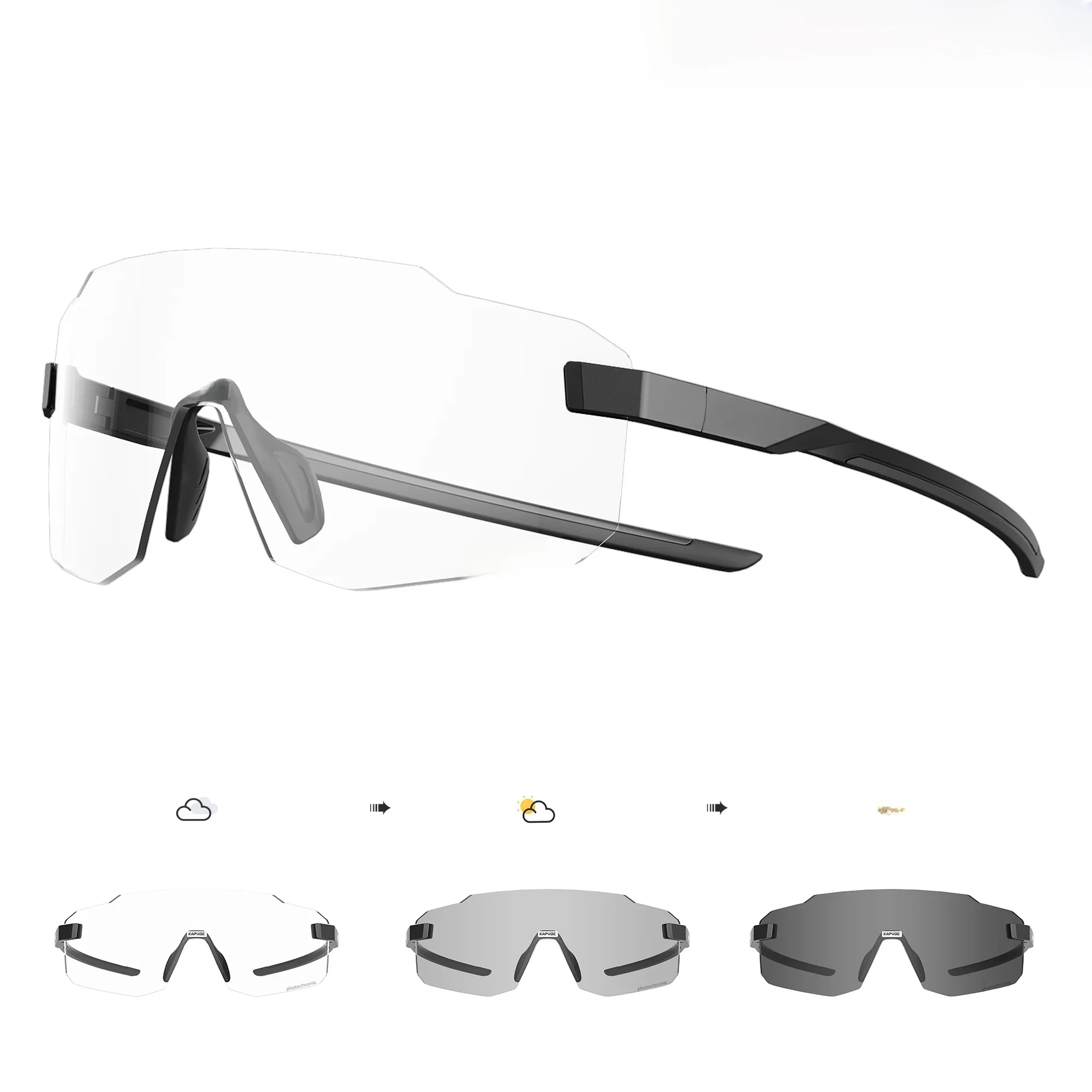 AliExpress kapvoe Kapvoe Photochromic Cycling Glasses UV400 Running Sunglasses Lightweight Bicycle MTB Bike Eyewear Sports Safety Goggles