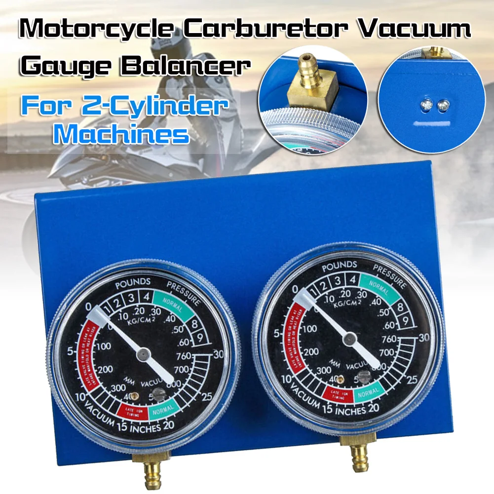 2 Cylinder Meter Motorcycle Carburetor Vacuum Gauge Balancer Synchronizer Tool W/Hose Kit Brand New And High Quality