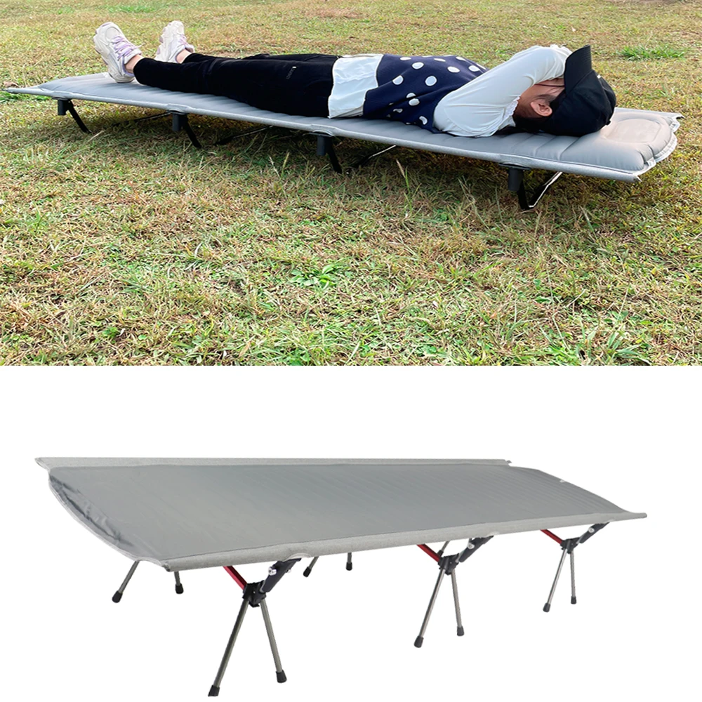 Folding Camping Bed Ultralight Folding Bed Camping Mat Inflatable Air Cushion Lazy Single Cot 야전침대