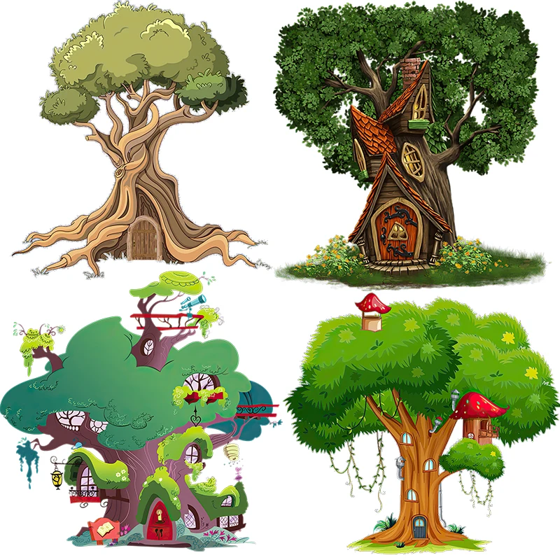 Three Ratels CF538 Cartoon fairy tale Tree House kid's room decoration wall sticker