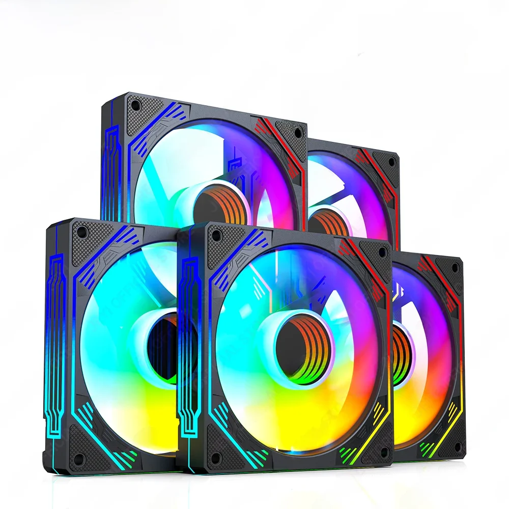 JEYI RGB Cooling Fans 120mm Computer Case High Performance Fan Kit 6pin PC Fan Cooler Silent Radiator with ARGB Controller