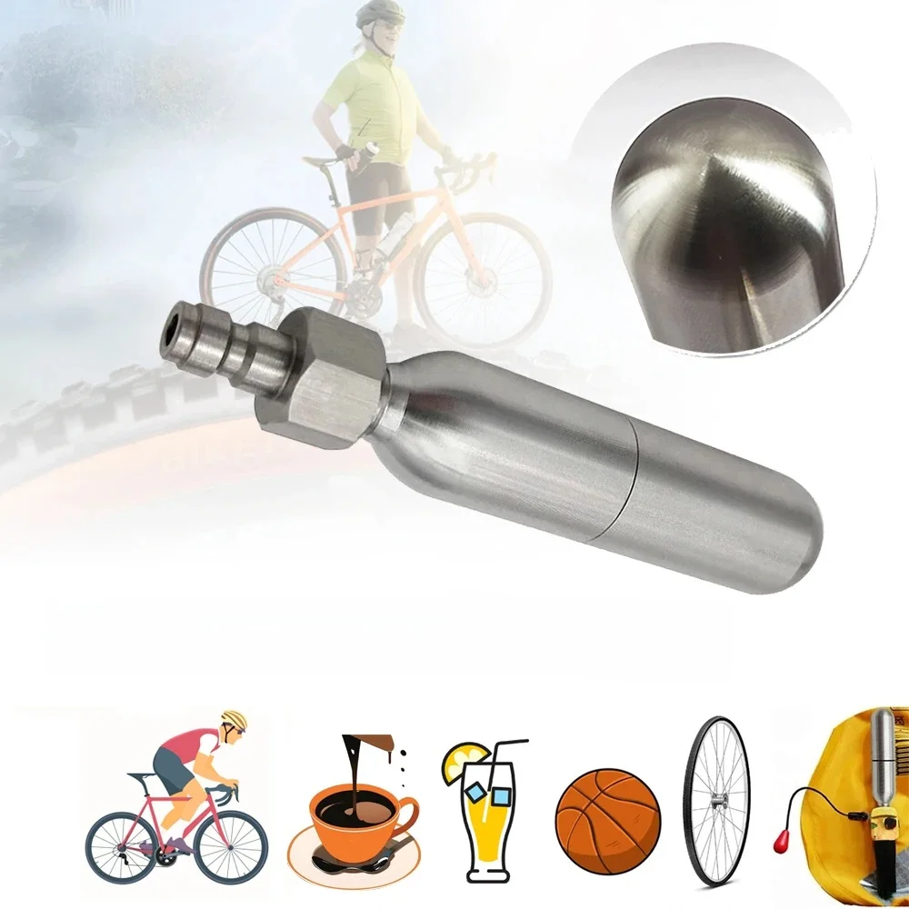 AliExpress NONE 8g/12g/16g Refillable CO2 Cartridge Kit for Bicycle Tire Soda Maker Portable CO2 Cylinder Charger Adapter with Safety Valve