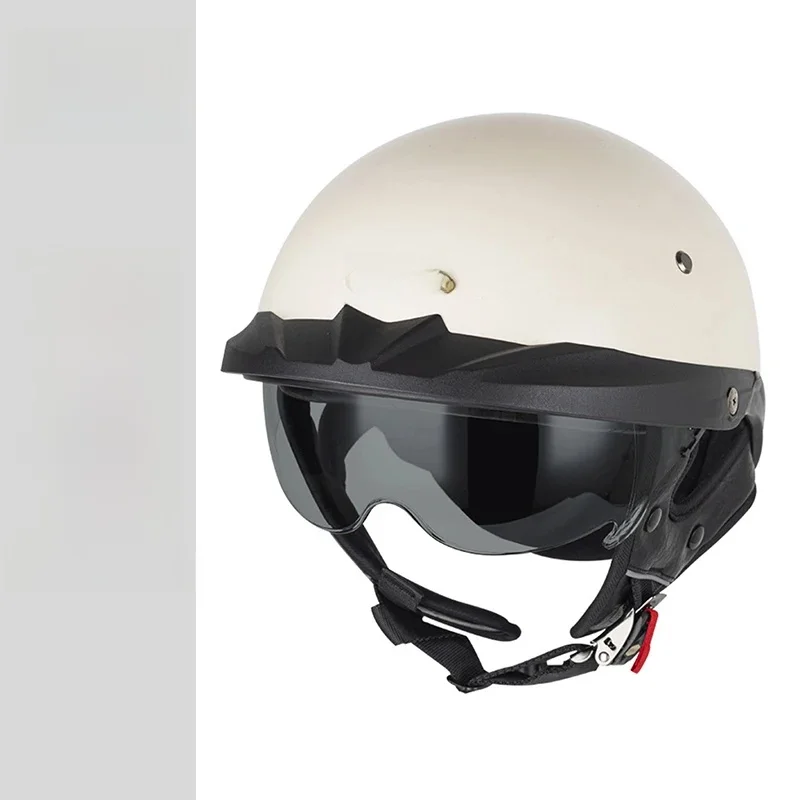 Speciale Retro Half Face Motorhelm voor Heren Zwart Vintage DOT Capacete De Moto Rijhelmen Motoraccessoires M-3XL - afbeelding 2