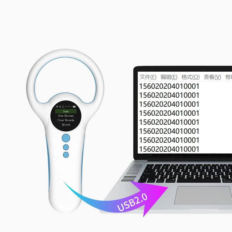 Pet Microchip Reader 134.2Khz 125Khz Animal Chip Scanner 500 Records Memory Animal Tag Reader