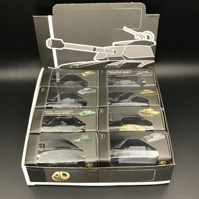 Tigre Jagdtiger T34/85 de la Seconde Guerre Mondiale, 8 Pièces, Combat Principal Précieux 4D, Kit de Modèles Finis, Jouet Militaire au Pouce, Modèle d'Assemblage Miniature, 1/144