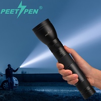 PEETPEN 1km Long Range Hand Torch Light Strong Aluminums USB Charging 18650 Rechargeable Powerful Hand Flashlight