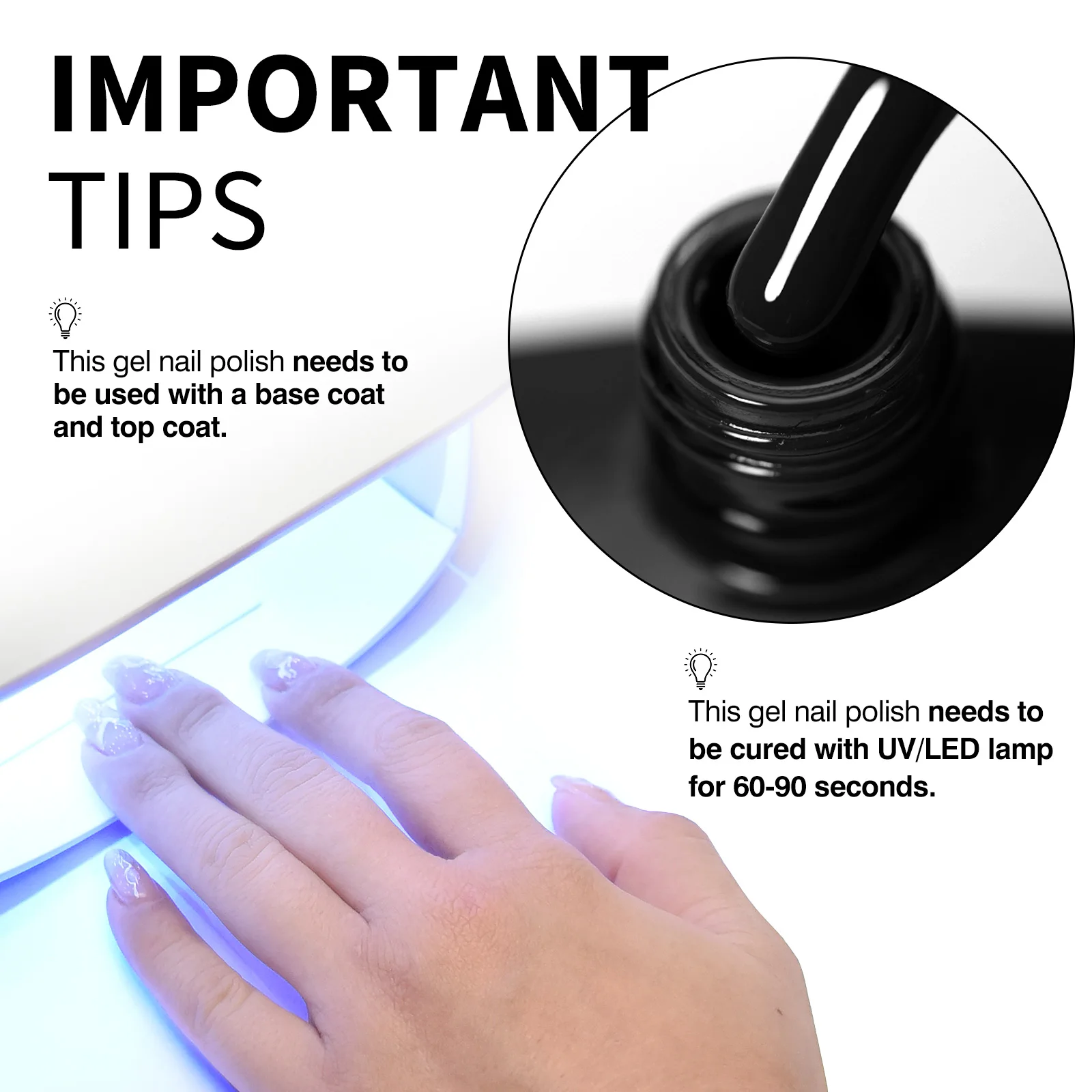 CANNI Schwarzer UV-Gel Nagellack # 9018 9ml Soak-Off LED Nagellack Langanhaltend Hochpigmentiert Hervorragende Deckkraft Nagellack EU-Formel – Detail 7