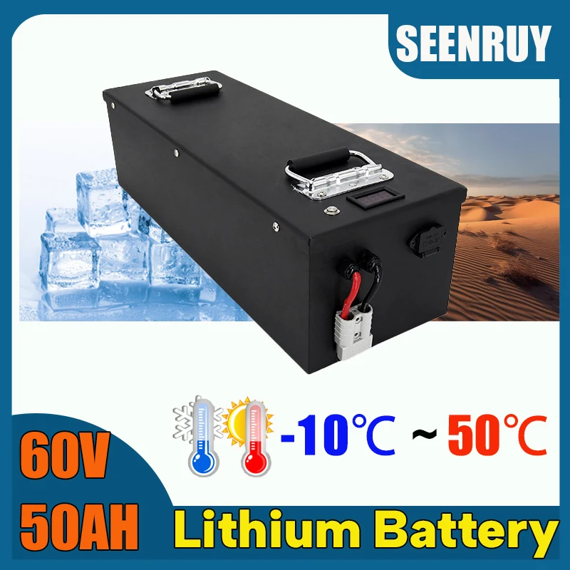 

60V 50AH Lithium Battery 16s with smart BMS 50A 80A for Forklift Golf Cart Wheelchair RV Van Food Truck Motorcycle