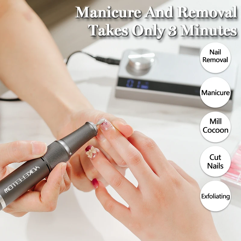 Cordless Electric Nail Drill Machine 35000RPM Professional Manicure Machine Rechargeable Nail Sander Portable Nail Salon Tools