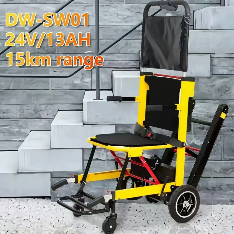 Fauteuil roulant électrique vente chaude fauteuil roulant d'escalade d'escalier électrique personnes âgées Type sur chenilles Walker Rollator pour sortir des escaliers vers le haut