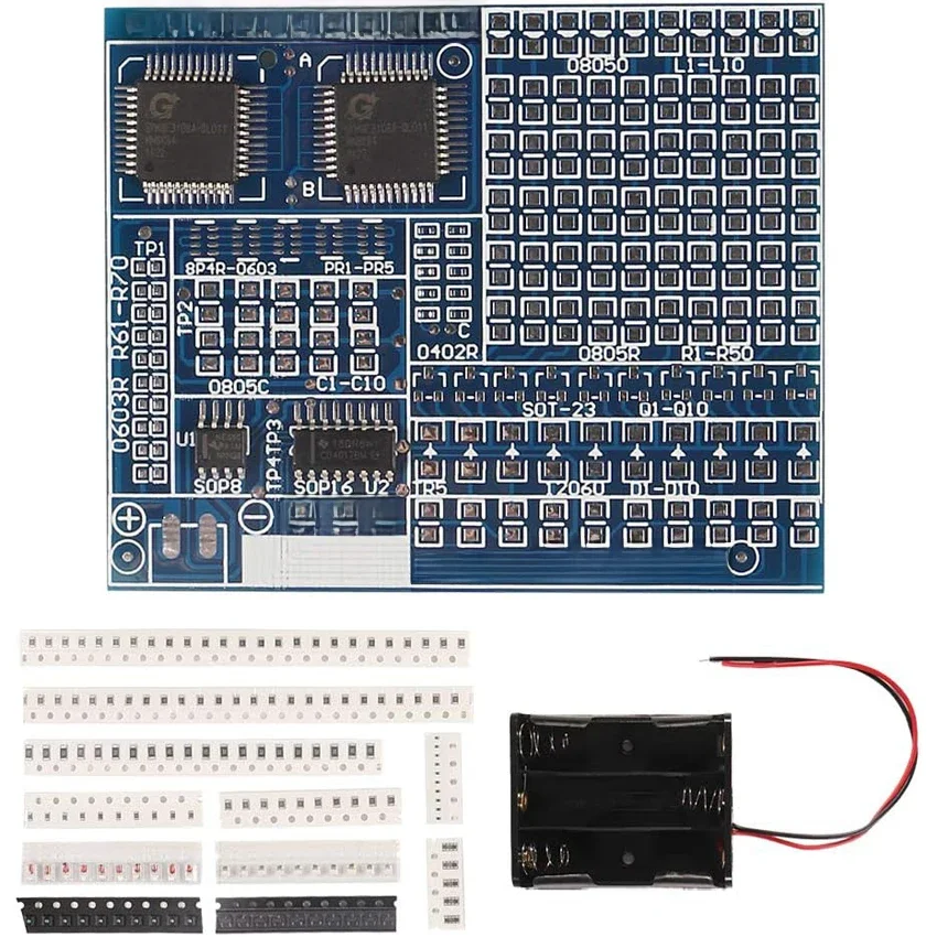 Composants SMD/SMT, panneau de pratique de soudage, Kits de projets électroniques, Kit de soudage, panneau de formation des compétences, Transistor Led SMD