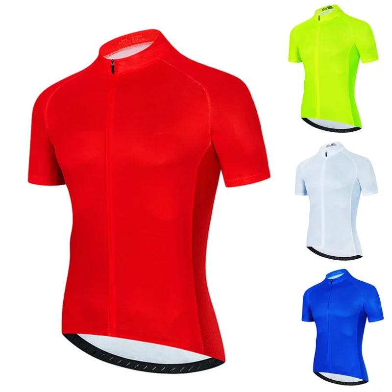 AliExpress Solid Color Summer Men Short Sleeves Cycling Jersey Polyeste Clothing Quick Dry MTB Bicycle Mallot