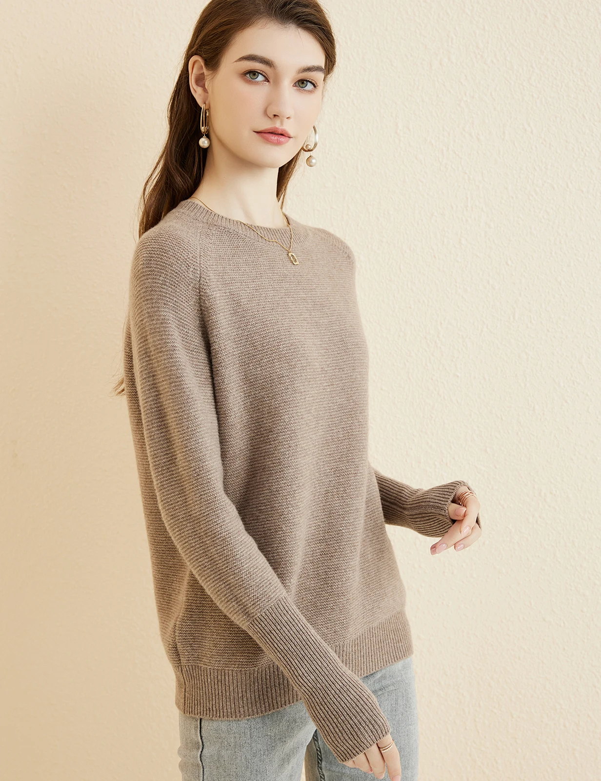 Women's Sweater 100% Merino Wool Sweater 2023 Fall Winter Warm Soft Casual Crewneck Top Long Sleeve Knit Pullover Women Clothing