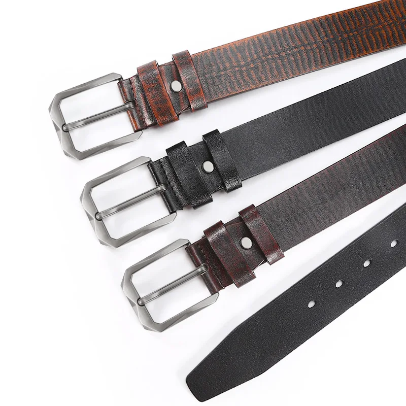 2024 New British Style Men's Casual Belt Needle Buckle Faux Leather Belt with Metal Buckle Head Decorative Belt for Jeans Pants