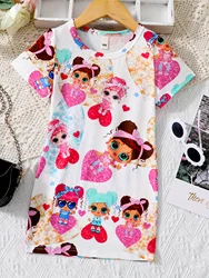 24 New Children's Pajamas Comfortable High Quality Loose Cute Cartoon Pattern Girls Dress Comfortable Soft Breathable Clothes