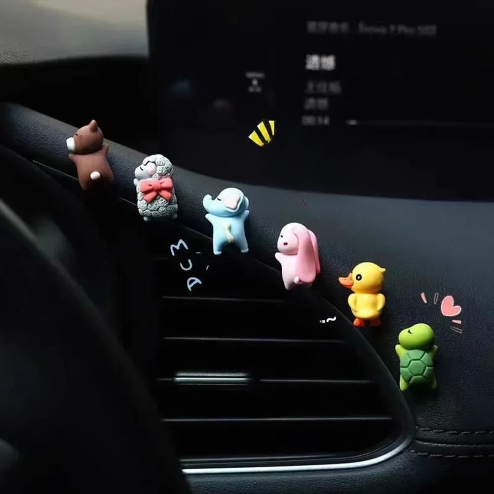 AliExpress 6/1pcs Cute Animal Ornament Car Center Console Display Screen Ornament Car Rearview Mirror Bike