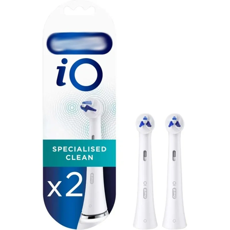 OB iO Specialised Clean White Toothbrush Spare Head 2 Pieces