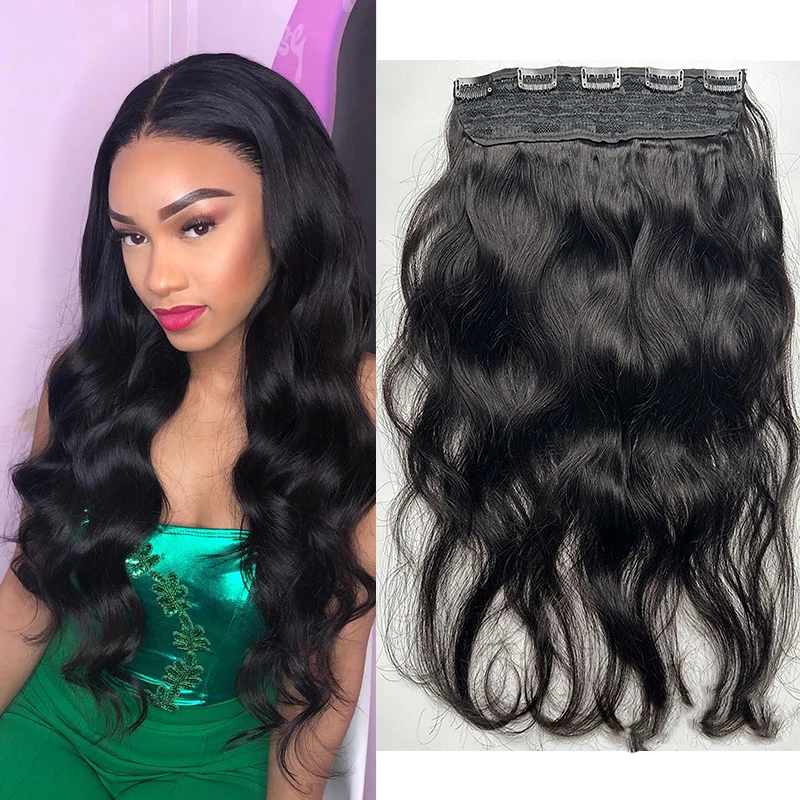 

1 шт., накладные натуральные человеческие волосы на заколке