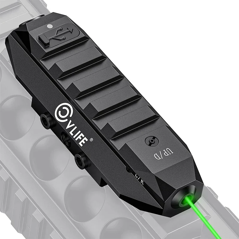 CVLIFE Tactisch geweer Groene laservizier Oplaadbaar aluminium met stroboscoopmodus, geschikt voor Picatinny-railmontage - afbeelding 2