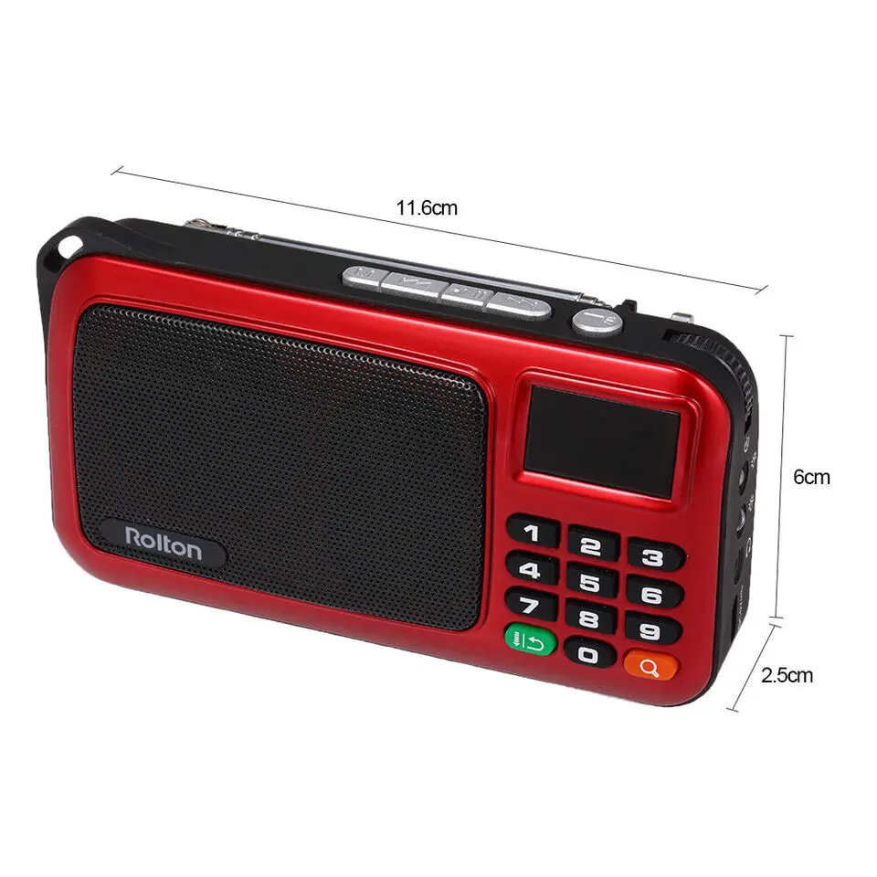 Mini Radio portátil recargable de mano, reproductor Digital FM, USB, TF, MP3, altavoz, dispositivos, suministros