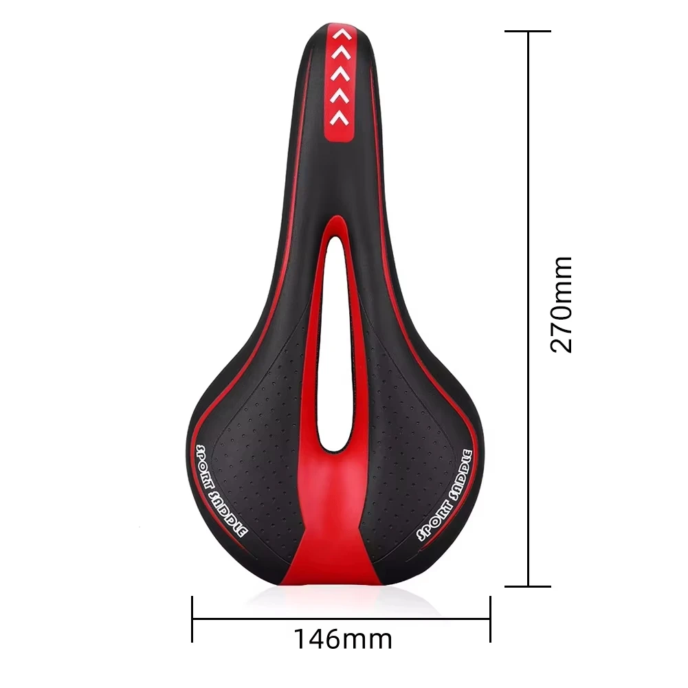 Mountain Road Bike Seat Comfortable Soft Cycling Cushion Exercise Bike Saddle PU Leather Gel Filled Shockproof Bicycle Saddle image 6