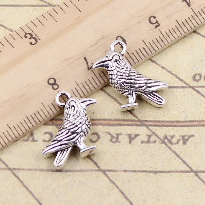 10 sztuk Charms ptak papuga 17x17mm tybetański brąz srebrny kolor wisiorki antyczny tworzenia biżuterii DIY Handmade Craft — zdjęcie 2
