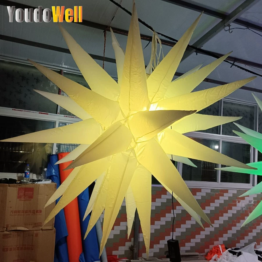 Glowing LED Lights Club Decoration 31 Corners Colorful Hanging Portable Inflatable Star Model