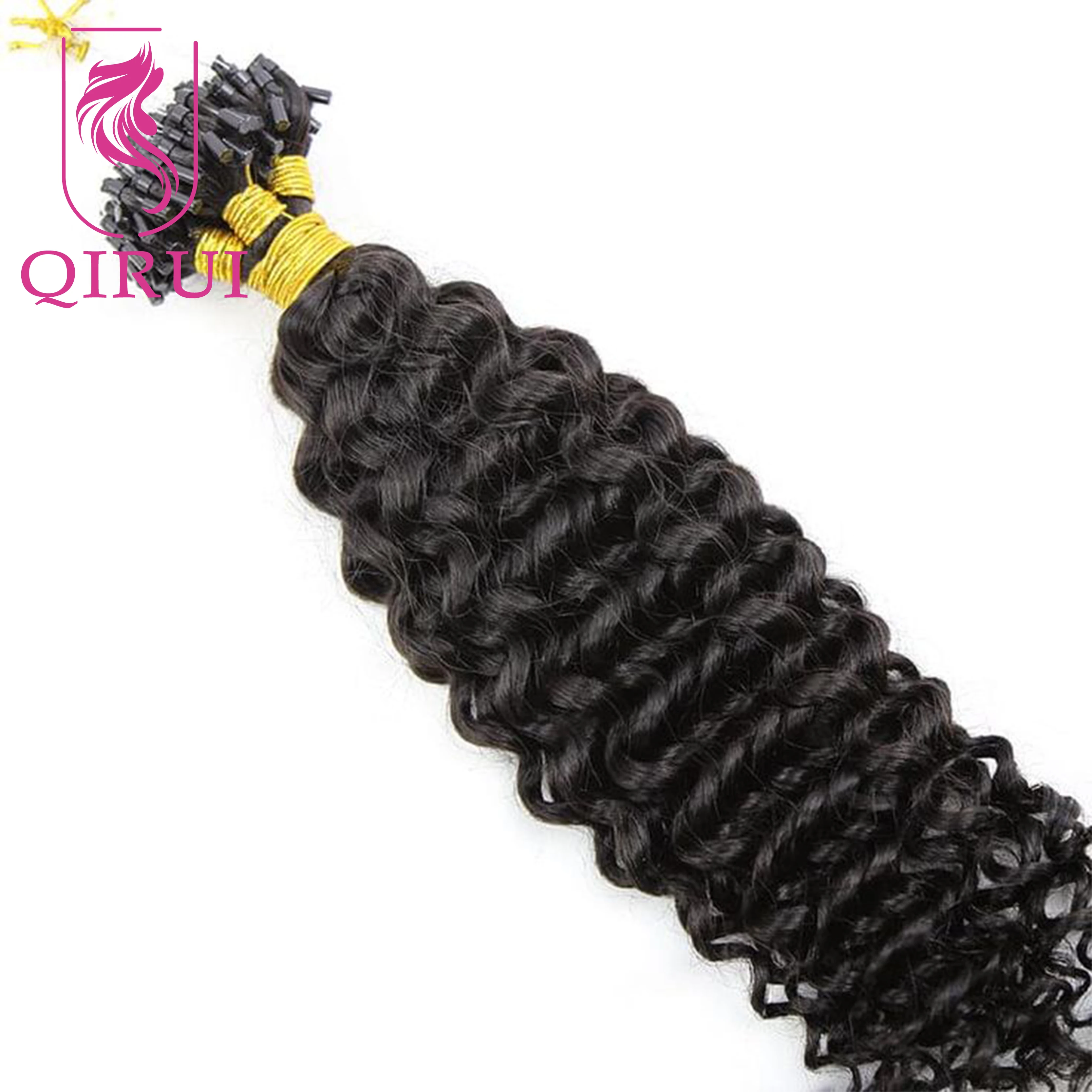 Water Wave Micro Links Extensions Human Hair Brazilian Micro Loops Hair Extensions Voor Zwarte Vrouwen Micro Ringen Haar