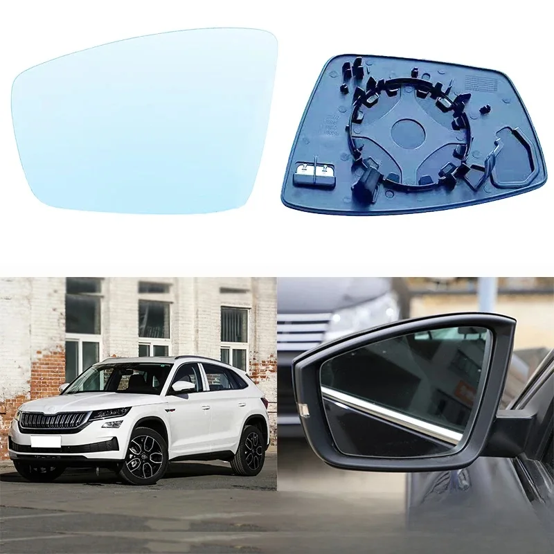 Lewe boczne podgrzewane lusterko szklane samochód Stying tylne lusterko podgrzewane lusterko szklane dla Skoda kodiaq 2017 ~ 2020 Karoq 2018 ~ 2020 — zdjęcie 2