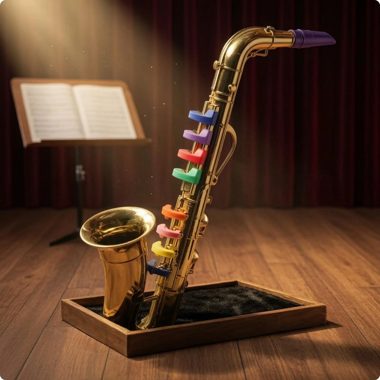 Kids Saxophone Shiny Glossy Musical Instrument Children's Music Supply for Stage Performance Party Birthday Gift Boys Girls Fun